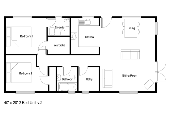 Two Bedroom Lodge Plans ELC
